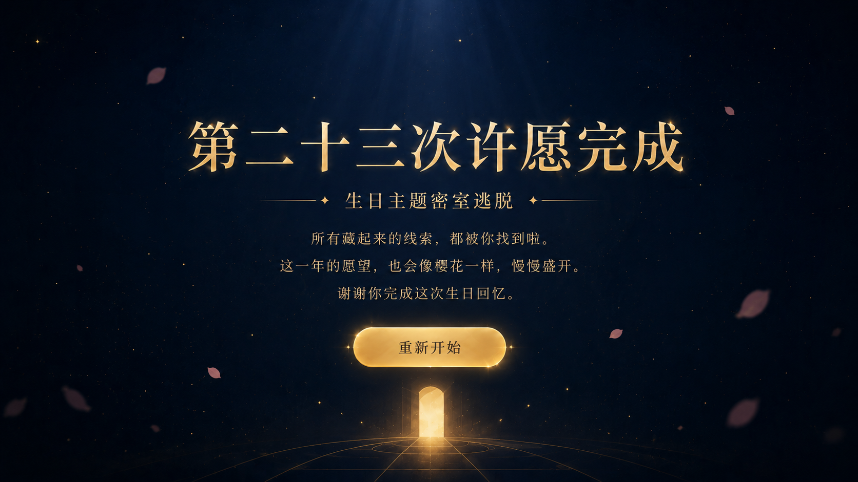 第二十三次许愿完成